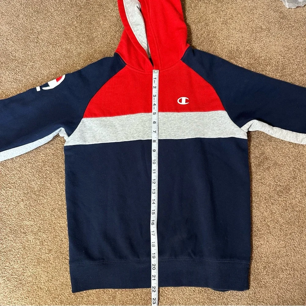 Champion Colorblock Hoodie Boy XL Red‎ Gray Navy Authentic Athleticwear Pullover